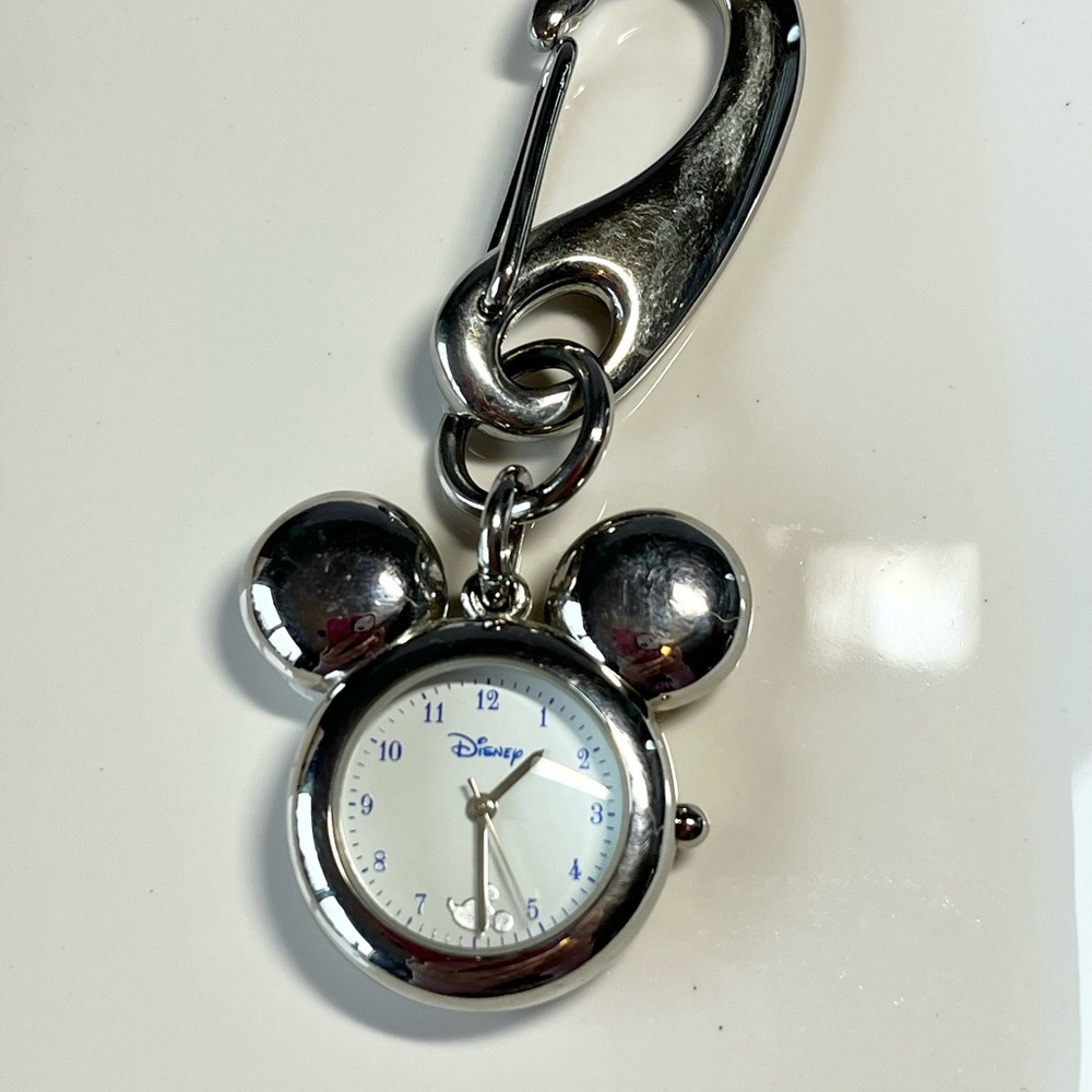 Disney Mickey Mouse silver-tone pendant or pocket watch with 3D ears
